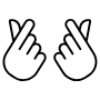 Korean Heart Love Two Hands Black Outline free icon for commercial use