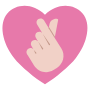 Korean Love Pink Big Heart Finger Gesture free icon for commercial use