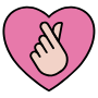 Korean Love Pink Heart Finger Gesture free icon for commercial use