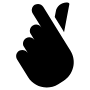 Korean Love Symbol Hand Gesture Black free icon for commercial use