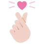 Korean Love Symbol Pink Heart Hand And Finger free icon for commercial use
