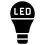 Led Light Bulb Black free icon for commercial use