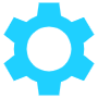 Light Blue Settings Gear free icon for commercial use