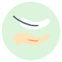 Lightweight Feather Circle Label Sticker And Hand icon