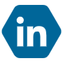 Linkedin Hexagon Blue Logo icon