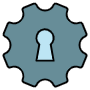 Lock Privacy Settings Cogwheel free icon for commercial use