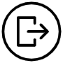 Logout Black Outline Circle Button icon