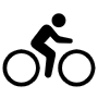 Man Riding Bike Or Cycling Black Symbol free icon for commercial use