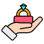 Marriage Proposal And Wedding Ring icon