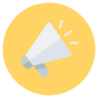 Megaphone Announce Yellow Rounded free icon for commercial use