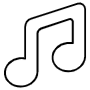 Musical Note Black Outline free icon for commercial use