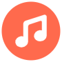 Musical Note Multimedia Symbol Orange Circle Rounded free icon for commercial use