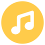 Musical Note Multimedia Symbol Yellow Circle Rounded free icon for commercial use