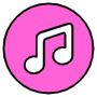 Musical Note Pink Circle Rounded free icon for commercial use