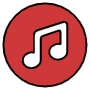 Musical Note Red Circle Rounded icon