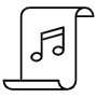Musical Note Sheet Or Song Black Outline free icon for commercial use