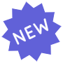 New Badge Star Shape Blue free icon for commercial use