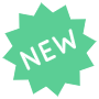 New Badge Star Shape Green free icon for commercial use