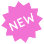 New Badge Star Shape Pink free icon for commercial use