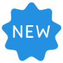 New Badge Sticker Blue free icon for commercial use