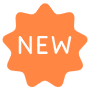 New Badge Sticker Orange free icon for commercial use