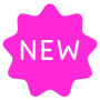 New Badge Sticker Pink free icon for commercial use