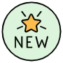 New Product Sticker Label And Yellow Star free icon for commercial use