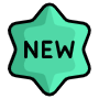 New Star Green Badge free icon for commercial use
