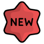 New Star Red Badge free icon for commercial use