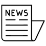 Newspaper Folded And Article Text Lines Black Outline free icon for commercial use