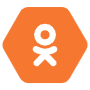 Odnoklassniki Hexagon Orange Logo free icon for commercial use