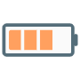 Orange Battery Energy Storage Symbol free icon for commercial use