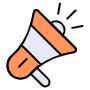 Orange Megaphone Announce Or Marketing free icon for commercial use