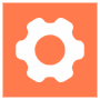Orange Settings Gear Square free icon for commercial use