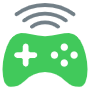 Palying Game And Wireless Green Gamepad free icon for commercial use