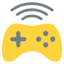 Palying Game And Wireless Yellow Gamepad free icon for commercial use