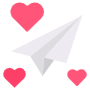 Paper Plane And Hearts free icon for commercial use