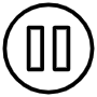 Pause Black Outline Circle Button free icon for commercial use