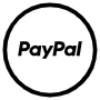 Paypal Circle Rounded Black Outline Logo Text free icon for commercial use