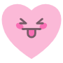 Pink Cute Heart Emoji Tongue Out icon