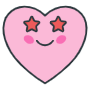 Pink Heart Emoji And Star Eyes icon