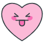 Pink Heart Emoji Tongue Out icon