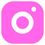 Pink Instagram Rounded Square free icon for commercial use