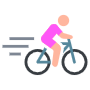 Pink Man Riding Bike Fast free icon for commercial use