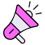 Pink Megaphone Announce Or Marketing free icon for commercial use