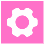 Pink Settings Gear Square free icon for commercial use