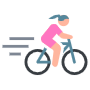 Pink Woman Riding Bike Fast free icon for commercial use