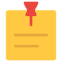 Pinned Post It Yellow Notes free icon for commercial use