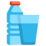 Plastic Water Bottle And Water Glass free icon for commercial use