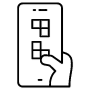 Playing Mobile Game Black Outline free icon for commercial use
